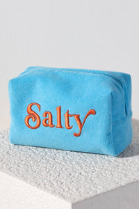 SOL SALTY ZIP POUCH, TURQUOISE