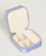 Load image into Gallery viewer, Velvet Jewelry Travel Case - Blue
