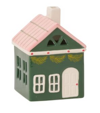 Load image into Gallery viewer, Green & Pink Merrivale House Figurine
