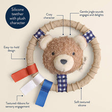 Load image into Gallery viewer, *NEW* Itzy Ring Pal™ - Teething Ring with Plush Character: Taupe Bear