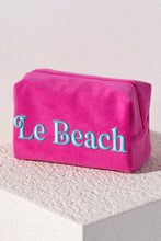 Load image into Gallery viewer, SOL LE BEACH ZIP POUCH, FUCHSIA
