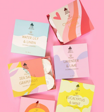 Load image into Gallery viewer, Musee Therapy Shower Steamer Collection - Champagne/Rose, Water Lily/Linen, Lavender/Lime, Eucalyptus/Mint & Sea Salt/Grapefruit, Sandalwood/Saguaro & Birthday