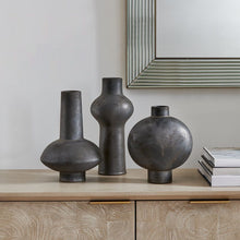 Load image into Gallery viewer, Charcoal Bloom Indoor-Outdoor Vases, S/3
