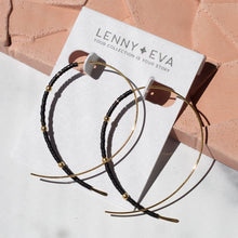 Load image into Gallery viewer, Confetti Beaded Earrings-Black, Minimalist, Threader, Hoops
