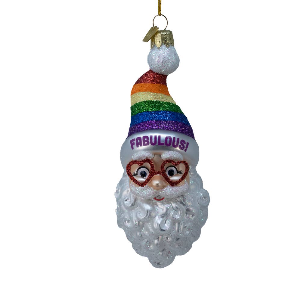 Noble Gems™ Glass Pride Santa Orn