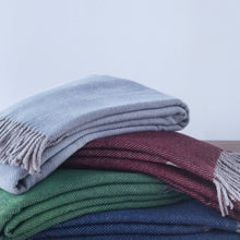 Load image into Gallery viewer, Pixel Design Fringed Throw: Sky With Grey Fringe
