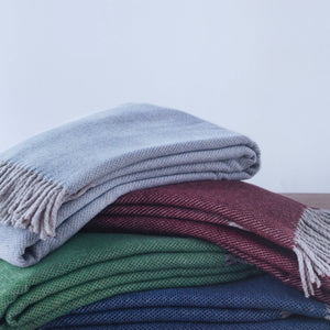 Pixel Design Fringed Throw: Sky With Grey Fringe