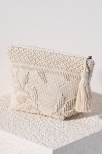 LORETTA ZIP POUCH: Natural