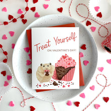 Load image into Gallery viewer, Hamster Cupcake Valentine&#39;s Day Card
