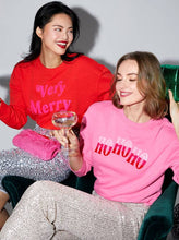 Load image into Gallery viewer, HO HO HO SWEATSHIRT, PINK: Extra-Large
