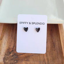 Load image into Gallery viewer, Hand Drawn Heart Studs - Black
