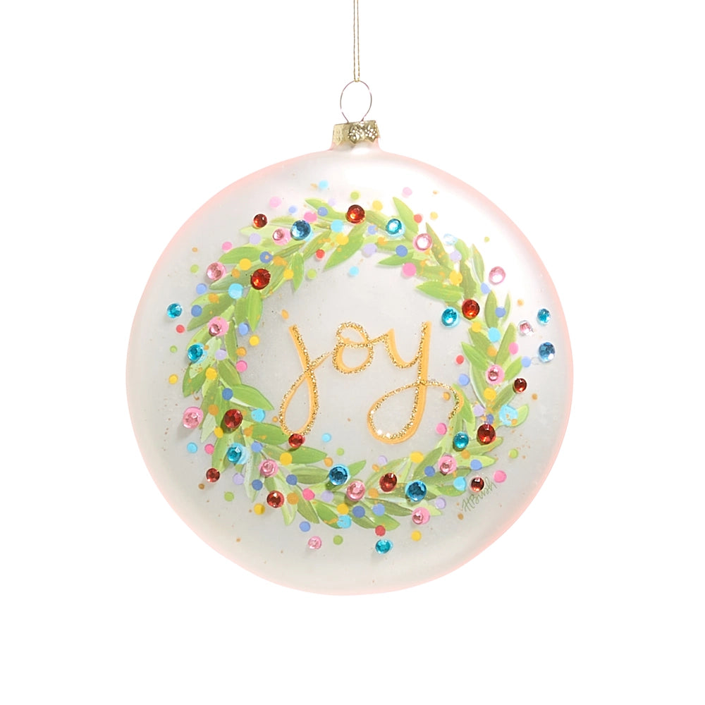 Joy Wreath Disc Ornament