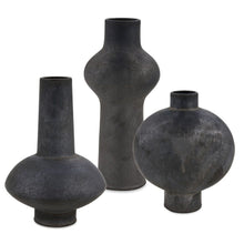 Load image into Gallery viewer, Charcoal Bloom Indoor-Outdoor Vases, S/3
