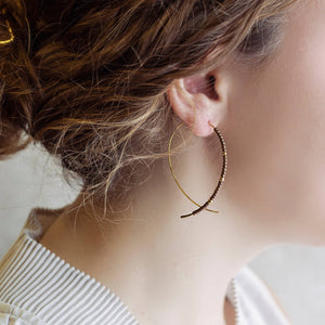 Confetti Beaded Earrings-Sienna, Minimalist, Threader, Hoops