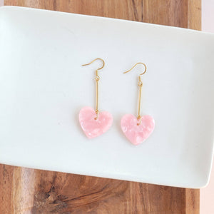 Mina Heart Earrings - Pink / Valentine's Earrings