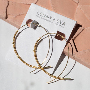 Confetti Beaded Earrings-Gold, Minimalist, Threader, Hoops