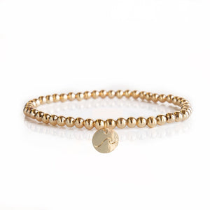 Gold Disc Wave Bracelet-"I'm not afraid of storms..