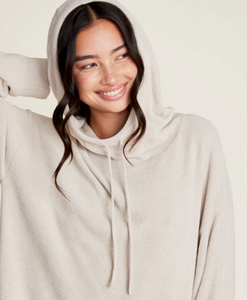 CozyChic Ultra Lite Funnel Neck Hooded Pullover, Bisque