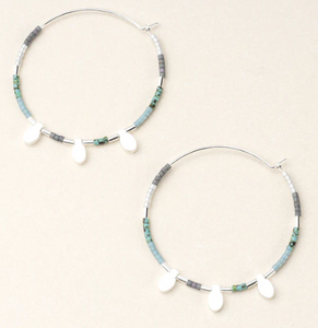 Miyuki Large Hoop -Turquoise Multi/Silver