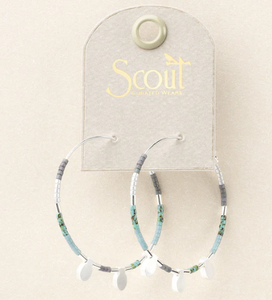Miyuki Large Hoop -Turquoise Multi/Silver