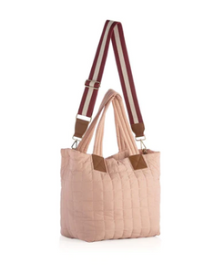 Ezra Quilted Tote - Blush, Ultra Marine & Orange