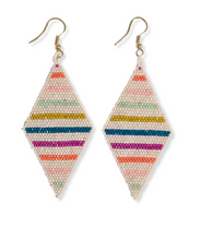Load image into Gallery viewer, Frida Horizontal Lines Beaded Earrings Rainbow
