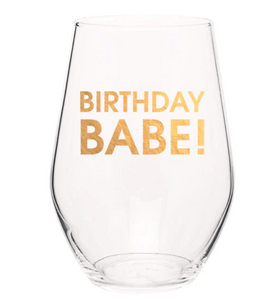 Birthday Babe Stemless Wine Glass