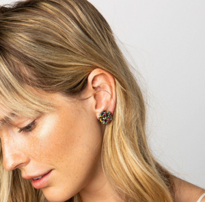 Elizabeth Confetti Beaded Post Earrings