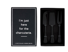 Load image into Gallery viewer, Matte Black Cheese Knives - Set of 3

