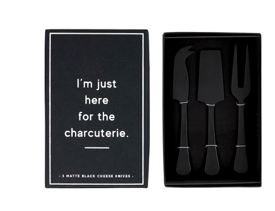 Matte Black Cheese Knives - Set of 3