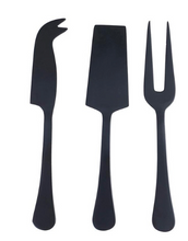 Load image into Gallery viewer, Matte Black Cheese Knives - Set of 3
