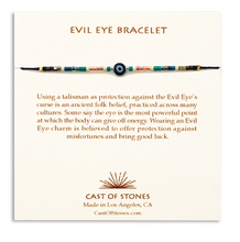 Load image into Gallery viewer, Evil Eye Bracelet - Black/Rose
