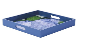 Blue Hydrangea Square Serving Tray