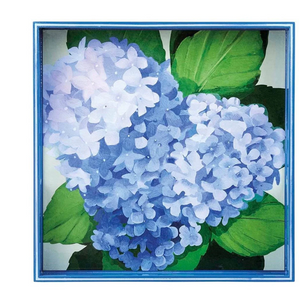 Blue Hydrangea Square Serving Tray