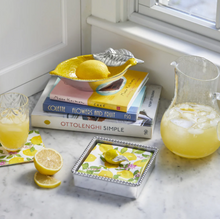 Load image into Gallery viewer, Yellow Lemon Beaded Napkin Box set by Mariposa
