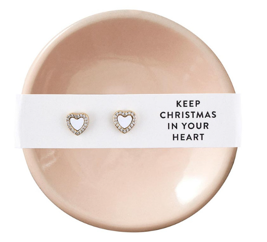 Christmas in Your Heart Stud Earrings & Trinket Tray