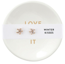 Load image into Gallery viewer, Winter Kisses Stud Earrings &amp; Trinket Tray
