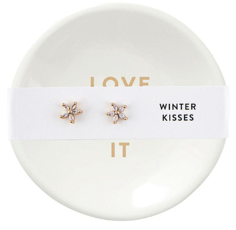 Winter Kisses Stud Earrings & Trinket Tray