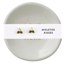 Load image into Gallery viewer, Mistletoe Kiss Stud Earrings &amp; Trinket Tray
