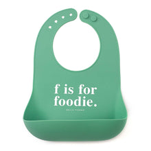Load image into Gallery viewer, F Is for Foodie Wonder Bib: Green

