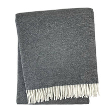 Load image into Gallery viewer, Pixel Design Fringed Throw: Sky With Grey Fringe
