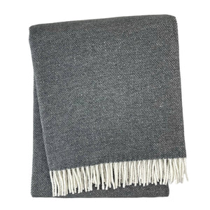 Pixel Design Fringed Throw: Sky With Grey Fringe