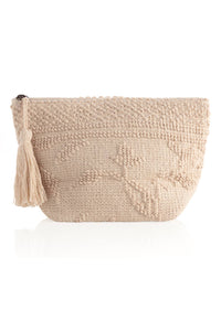 LORETTA ZIP POUCH: Natural