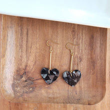 Load image into Gallery viewer, Mina Heart Earrings - Black / Valentine&#39;s Earrings
