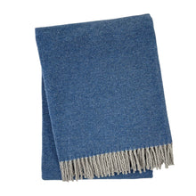 Load image into Gallery viewer, Pixel Design Fringed Throw: Sky With Grey Fringe
