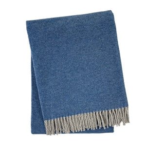 Pixel Design Fringed Throw: Sky With Grey Fringe