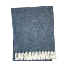 Load image into Gallery viewer, Pixel Design Fringed Throw: Sky With Grey Fringe
