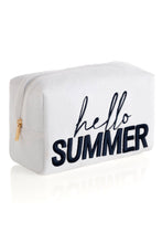 Load image into Gallery viewer, SOL HELLO SUMMER ZIP POUCH, WHITE
