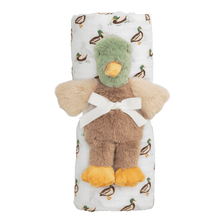Load image into Gallery viewer, Mallard Swaddle and Rattle Set
