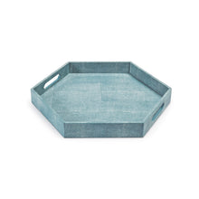 Load image into Gallery viewer, Turquoise Shagreen Hex Tray
